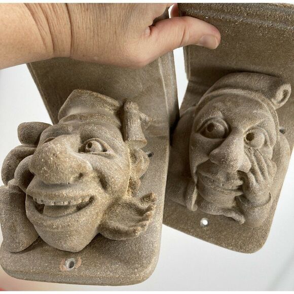 2 Gargoyle Sculptural Wall Shelves Medieval Gothic Mythical Grotesque